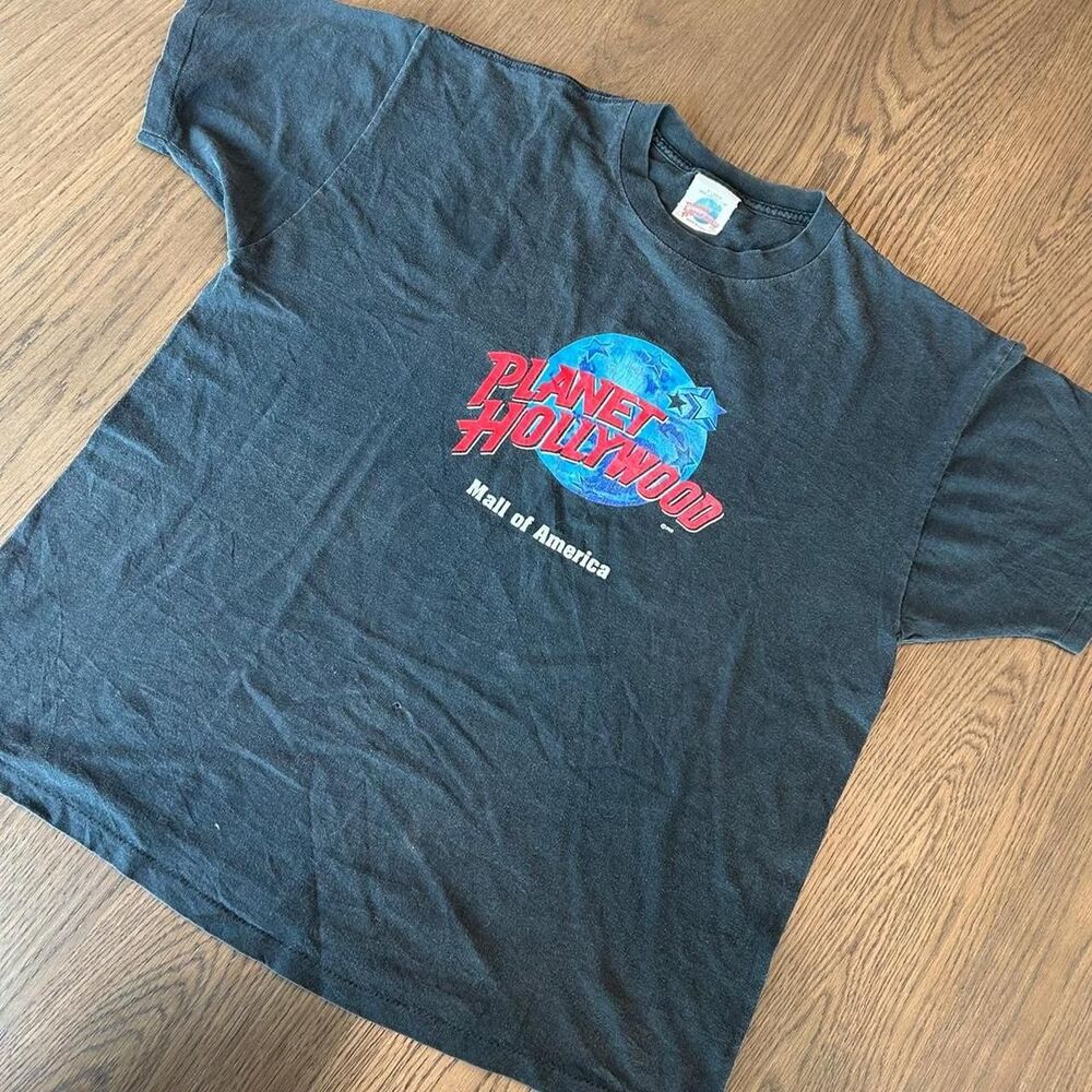Planet-hollywood Men's Grey and Black T-shirt